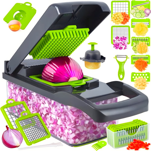 14-in-1 Vegetable Chopper & Food Dicer With Multi Blades & Container