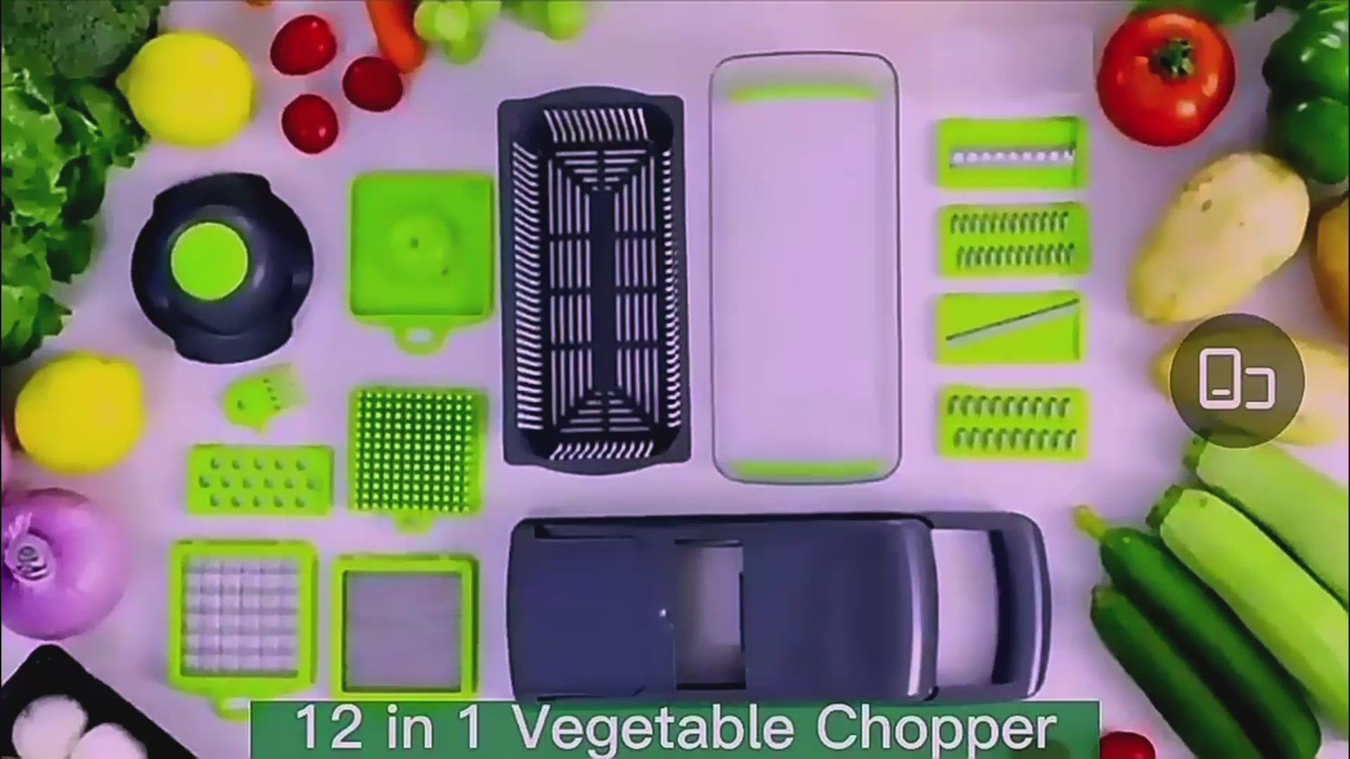 14-in-1 Vegetable Chopper & Food Dicer With Multi Blades & Container